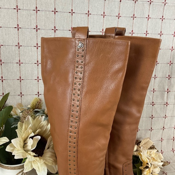 Sam Edelman Prina Studded Soft Black Leather Knee High Riding Boots Size 6 NWOB - Picture 2 of 11